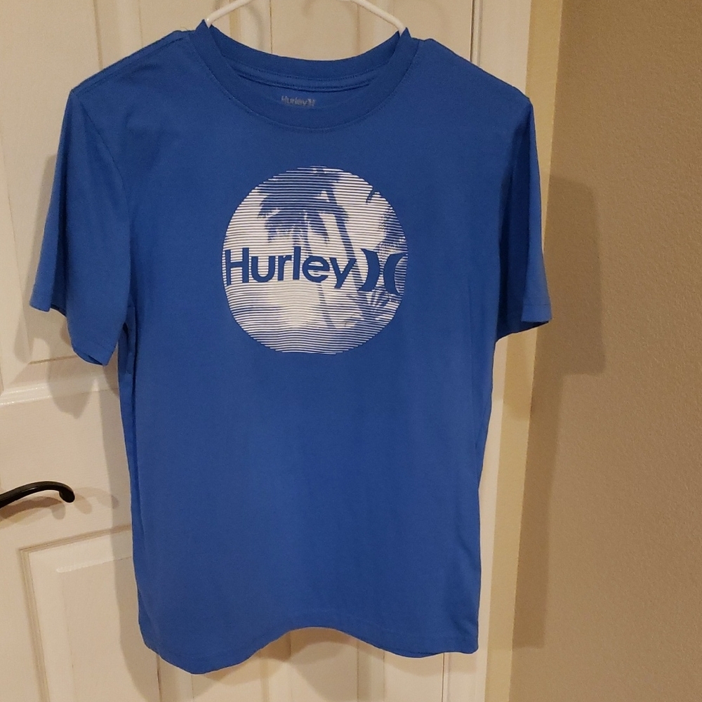 Hurley Ocean Blue Tee with Palm Graphic